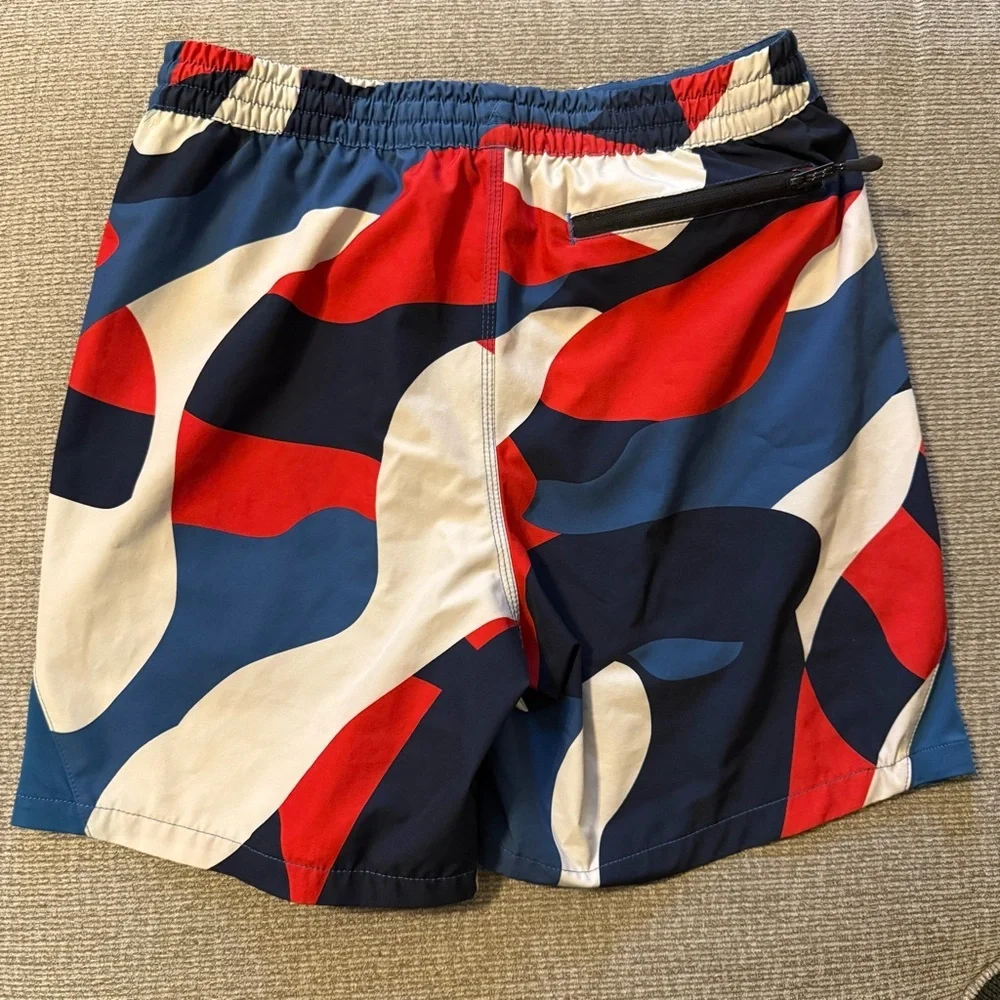 Reel Life Men's Camouflage Swim Trunks - Red, Blue, White‎